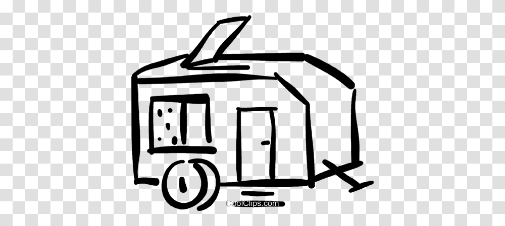 Camping Trailer Royalty Free Vector Clip Art Illustration, Vehicle, Transportation, Van, Utility Pole Transparent Png