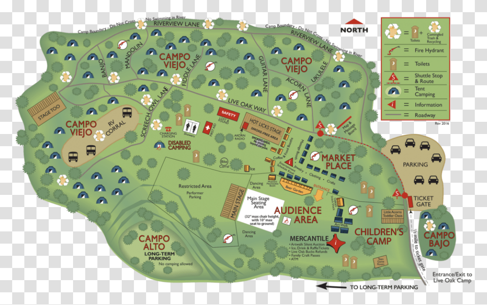 Camping - Live Oak Music Festival Dot, Vegetation, Plot, Map, Diagram Transparent Png