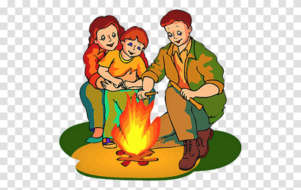 Campire Clipart Family, Fire, Person, Human, Flame Transparent Png