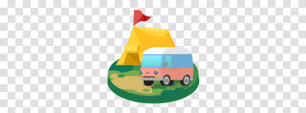 Campsite Camping Animal Crossing, Vehicle, Transportation, Van, Bus Transparent Png