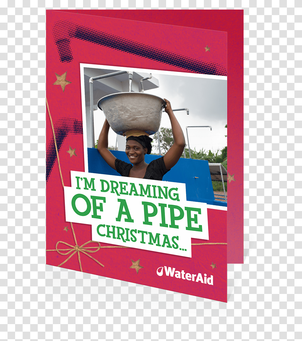 Can Help Pipe Water To A Village Christmas Card Wateraid, Advertisement, Poster, Flyer, Paper Transparent Png