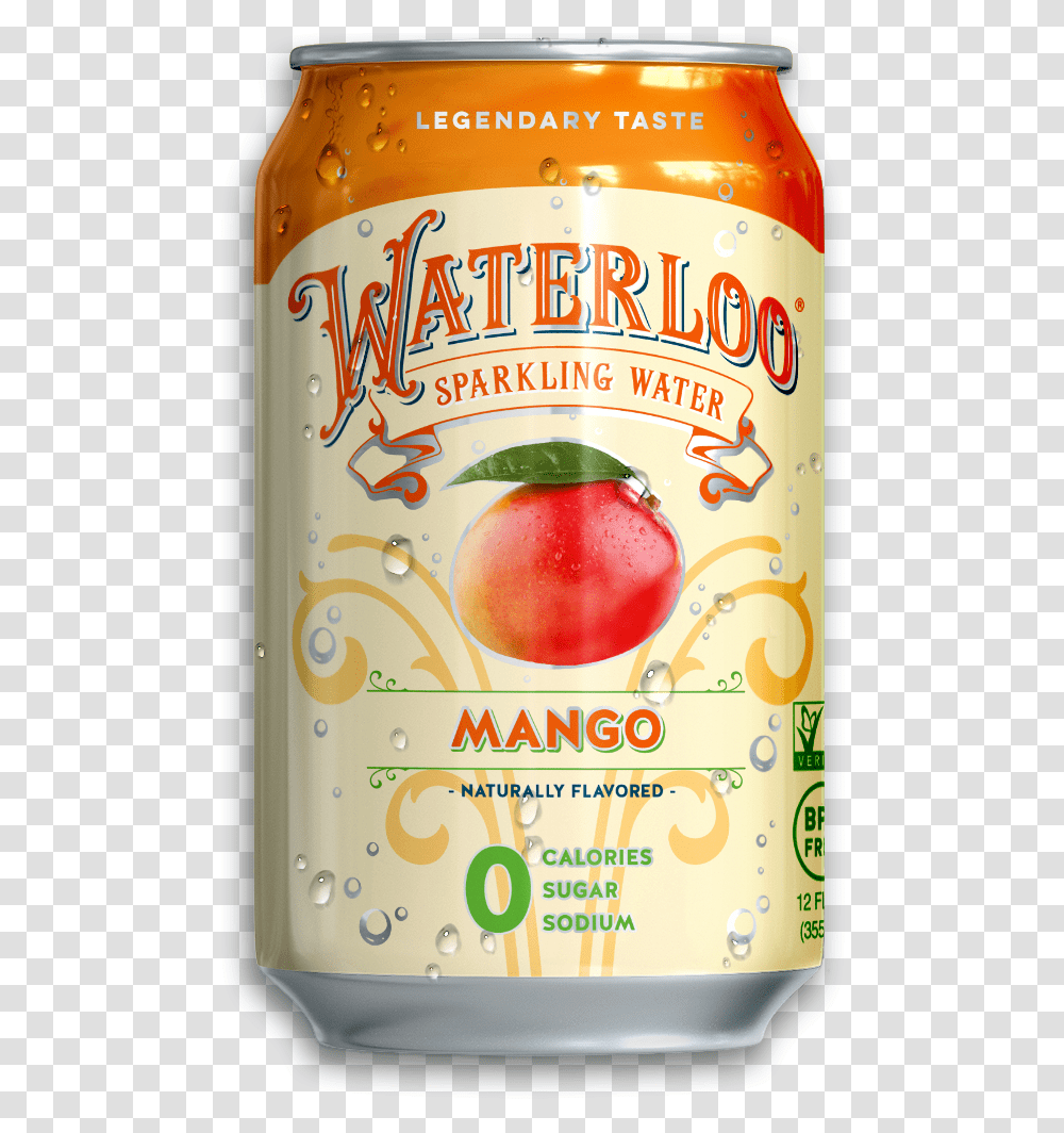 Can Mango Waterloo Sparkling Water Flavors, Apple, Fruit, Plant, Food Transparent Png