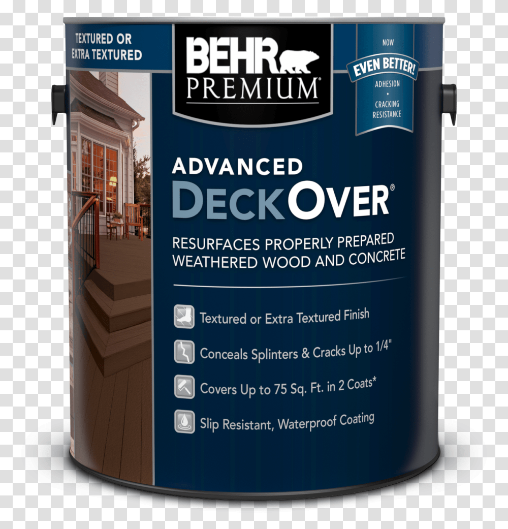 Can Of Advanced Deckover Paint Behr Premium Advanced Deckover, Tin, Paint Container, Label Transparent Png