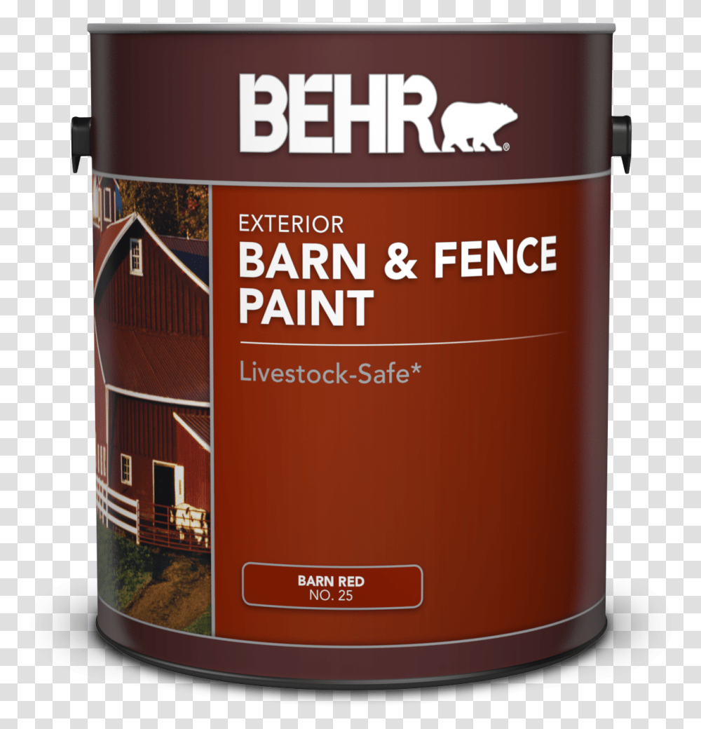 Can Of Behr Barn And Fence Paint Behr 1 Gal Red Barn And Fence Exterior Paint, Paint Container, Tin, Barrel, Beer Transparent Png