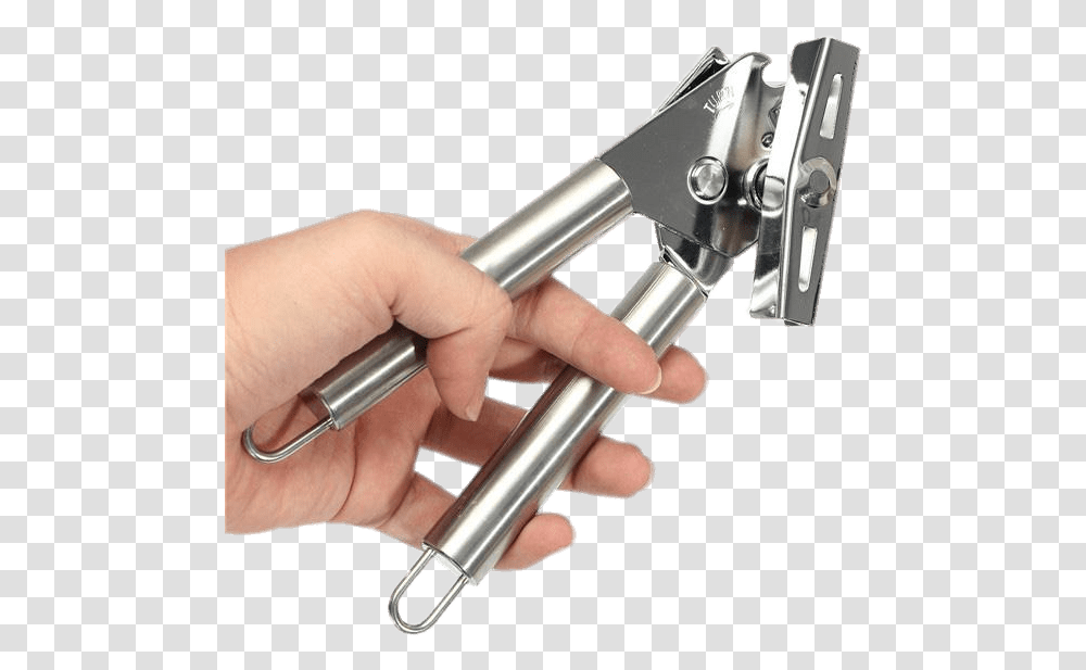 Can Opener In Hand Tin Openers Kitchen Tools, Person, Human, Gun, Weapon Transparent Png
