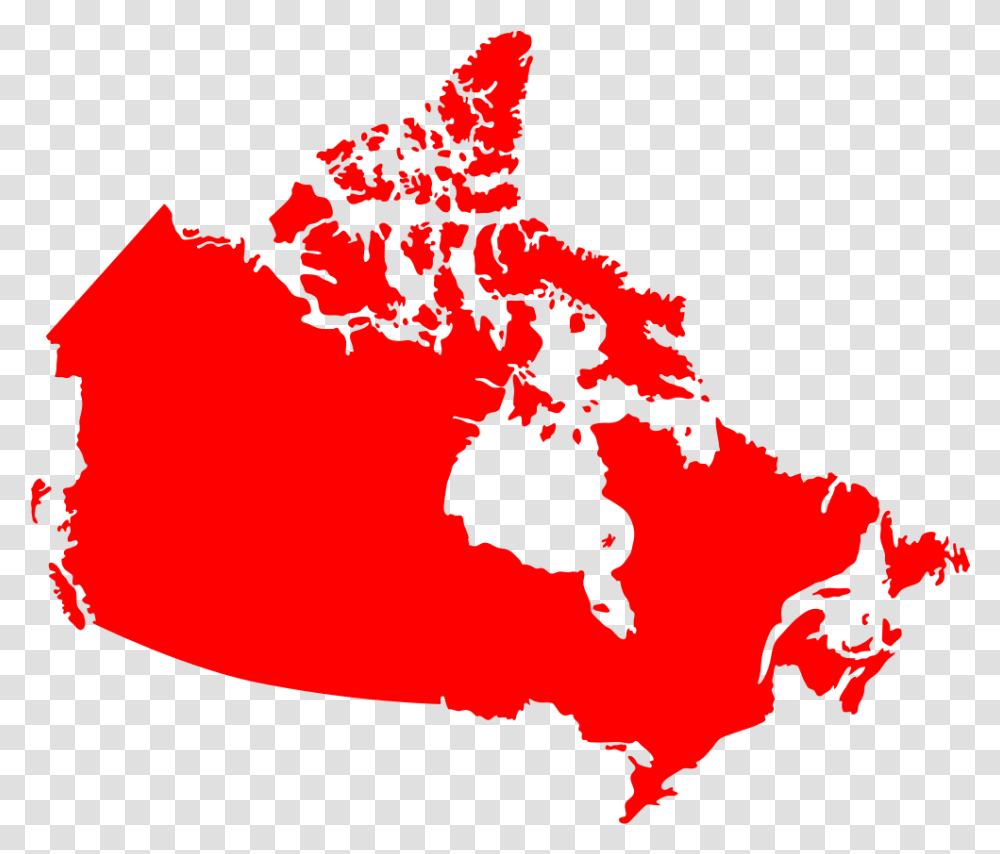 Canada Map Solid Color, Shoreline, Water, Diagram, Leaf Transparent Png