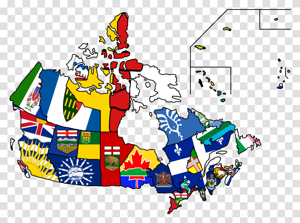 Canada Map With Flags, Plot, Doodle Transparent Png