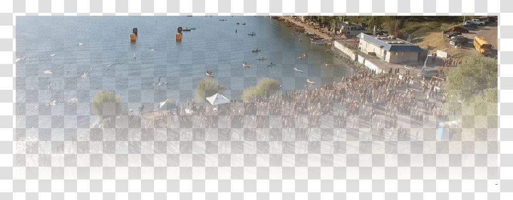 Canada S Largest And Longest Running Open Water Swim Raft, Person, Bird, Crowd, People Transparent Png