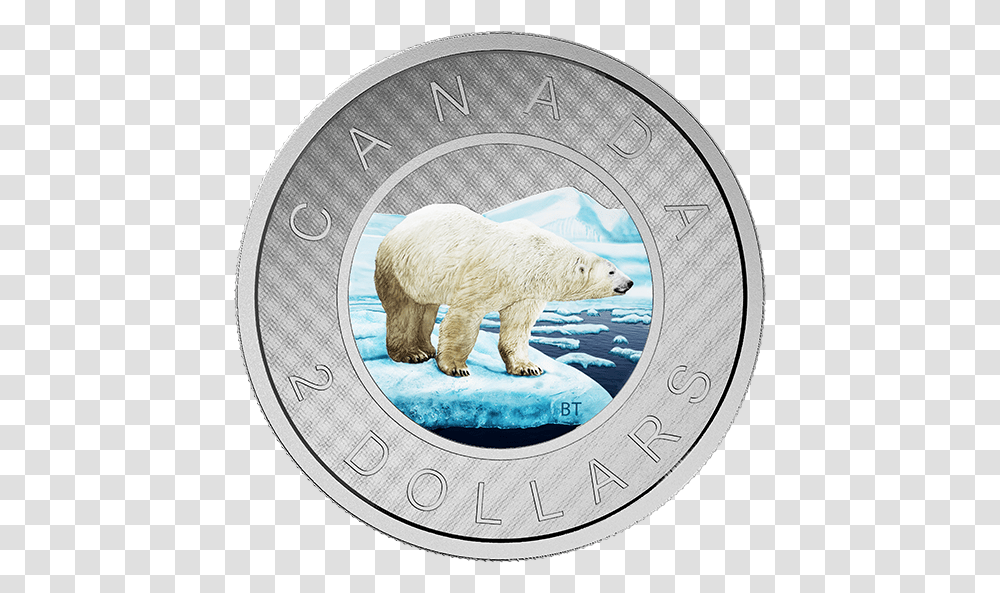 Canada Silver Coin Toonie Canada Polar Bear Coin, Wildlife, Mammal, Animal, Deer Transparent Png