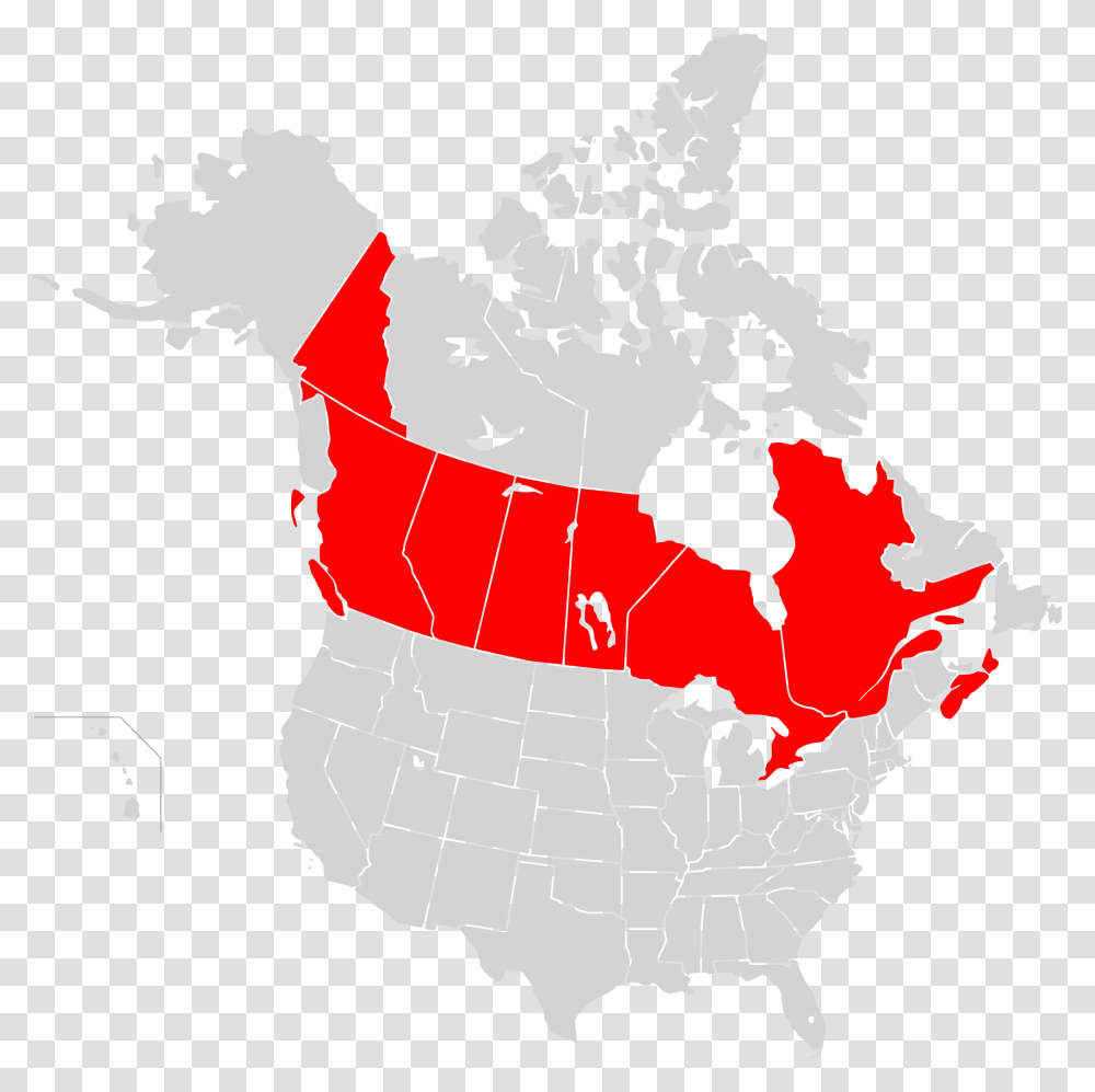 Canada Size To Us, Map, Diagram, Plot, Atlas Transparent Png