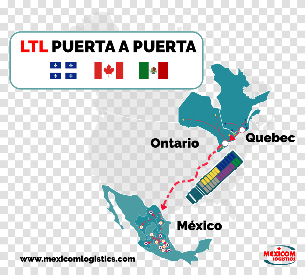 Canada To Mexico Shipping Routes, Plot, Map, Diagram, Atlas Transparent Png