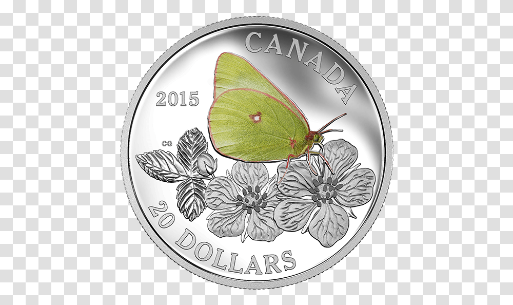 Canadian Butterfly Coin, Animal, Insect, Invertebrate, Money Transparent Png