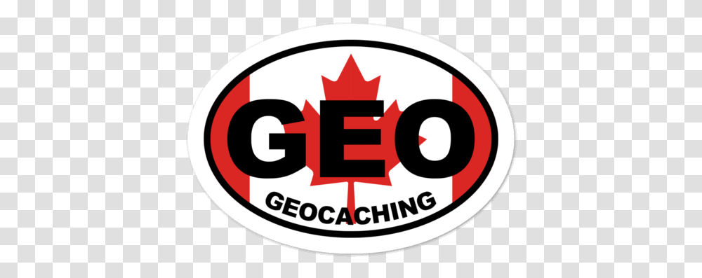 Canadian Flag Geocaching Sticker Circle, Label, Text, Logo, Symbol Transparent Png