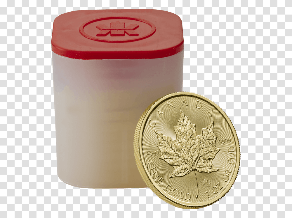 Canadian Maple Leaf 2017 1 Oz Gold Ten Coin Tube Maple Leaf Gold Box, Milk, Beverage, Drink Transparent Png