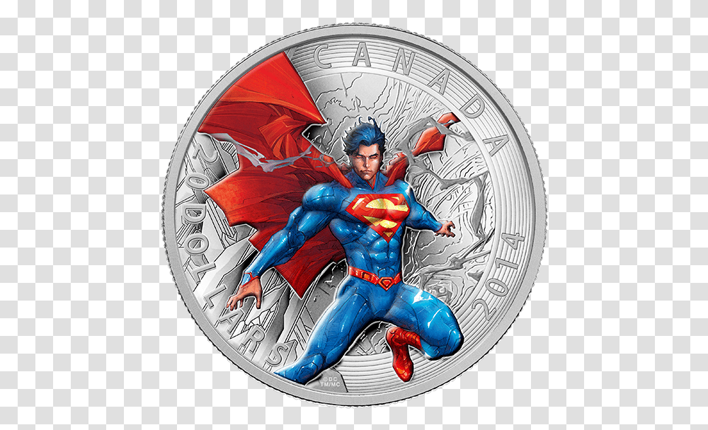 Canadian Mint Superman Coin, Person, Human, Silver, Hand Transparent Png