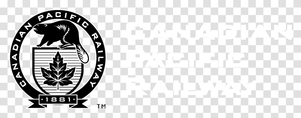 Canadian Pacific Railway Logo Black And White, Label, Alphabet, Analog Clock Transparent Png