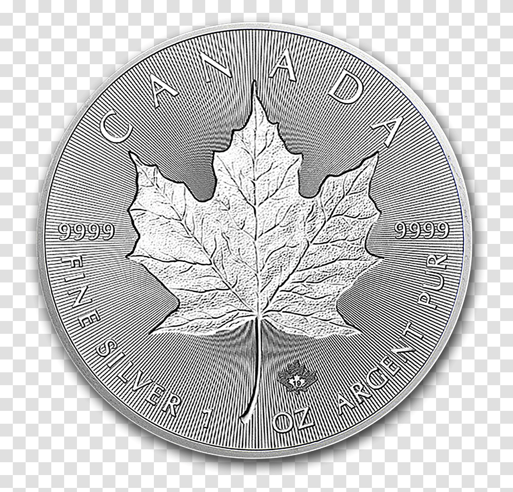 Canadian Silver Incuse Maple Maple Leaf Incuse 2019, Plant, Drawing, Dog Transparent Png