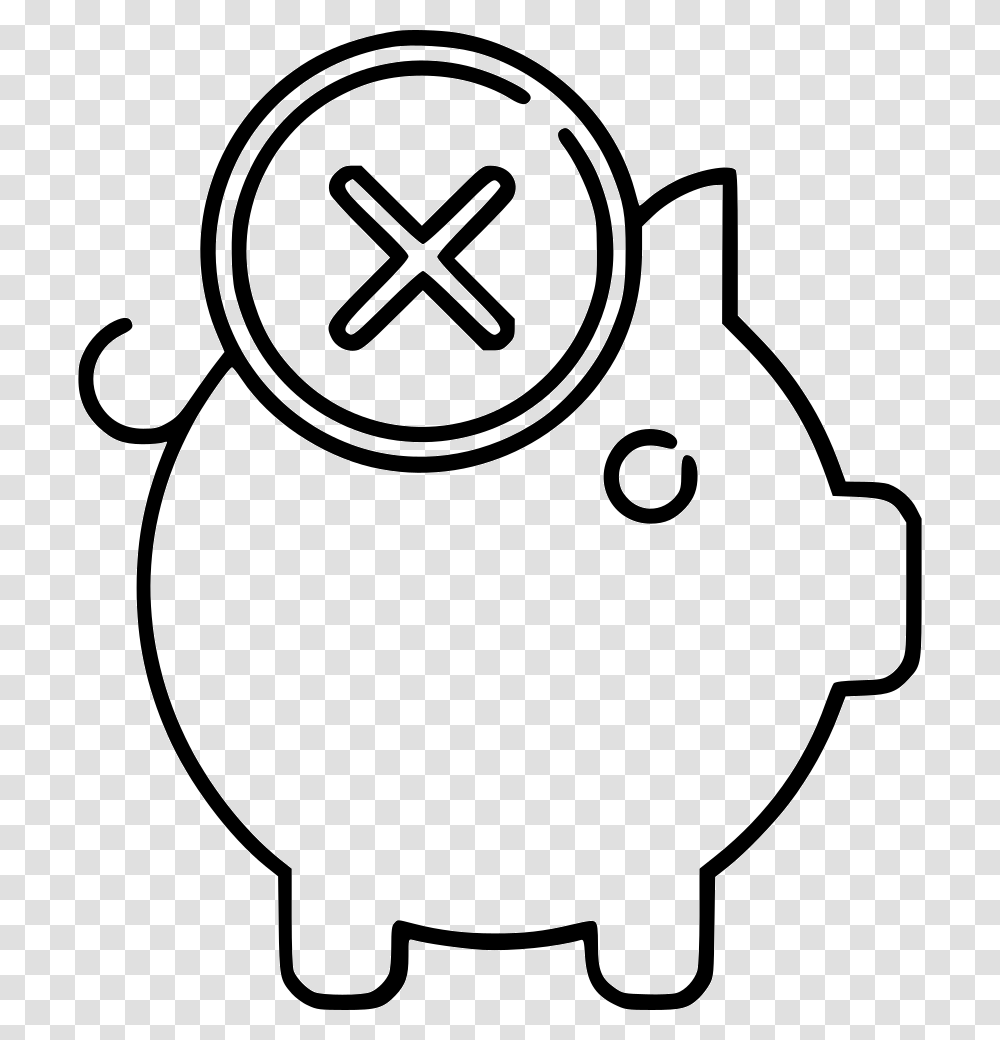 Cancel Piggy Bank Icon Free Download, Stencil Transparent Png