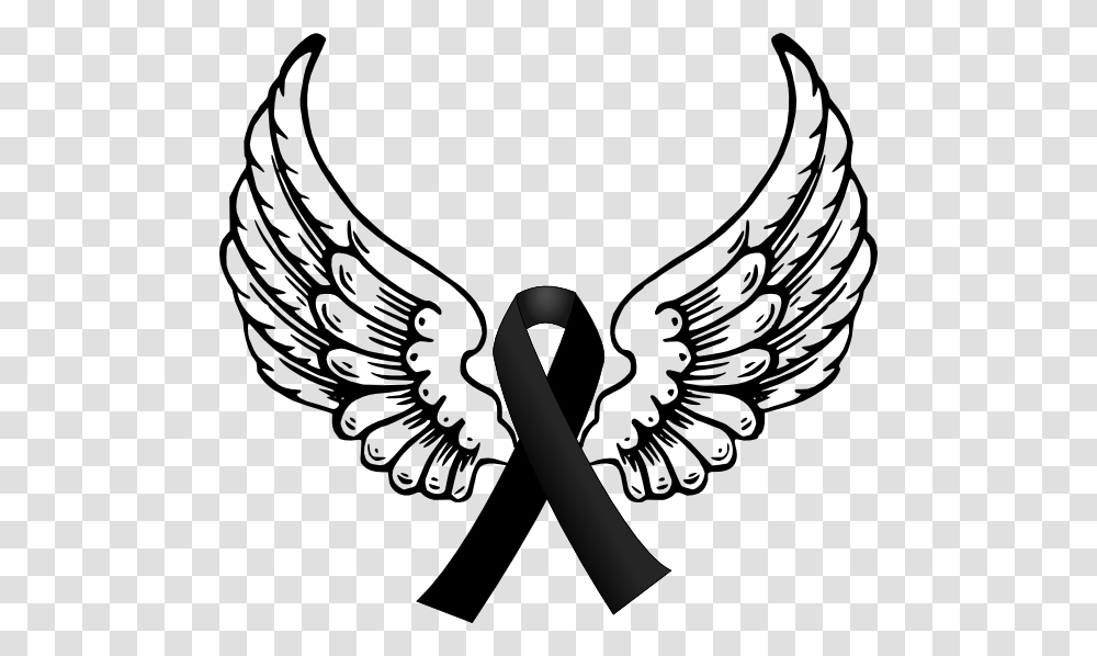 Cancer Ribbon Angel Clip Art Image Clip Art, Emblem, Eagle, Bird Transparent Png