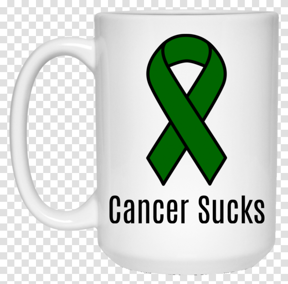 Cancer Sucks Emerald Green Ribbon Breast Cancer Ribbon Svg, Coffee Cup, Tape, Symbol, Stein Transparent Png