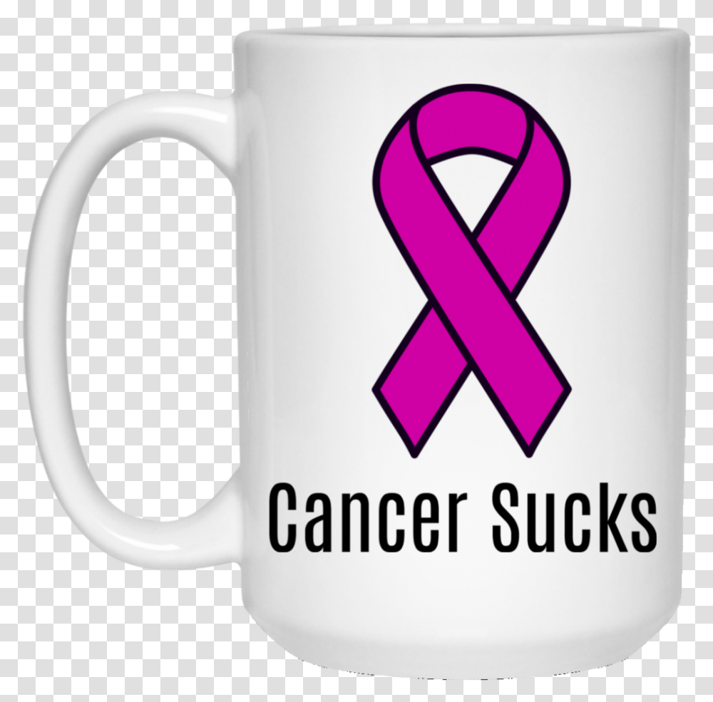 Cancer Sucks Purple Ribbon Cancer Awareness 15 Oz Background Cervical Cancer Ribbon, Coffee Cup, Tape, Jug Transparent Png