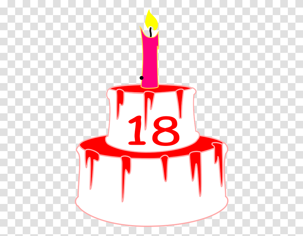 Candle Birthday Cake 18 Birthday Cake 18, Dessert, Food, Weapon, Weaponry Transparent Png