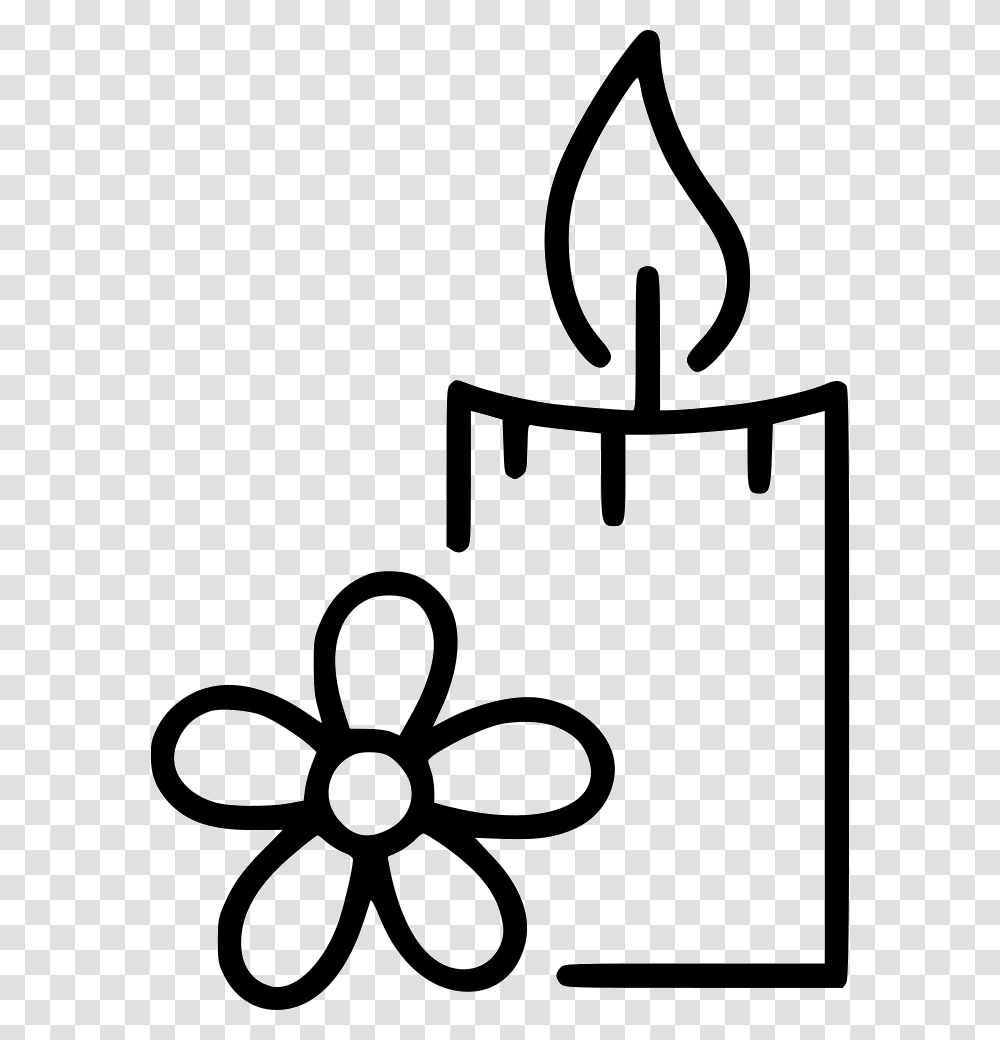 Candle Flower Aroma Aromatherapy, Stencil, Scissors, Blade Transparent Png