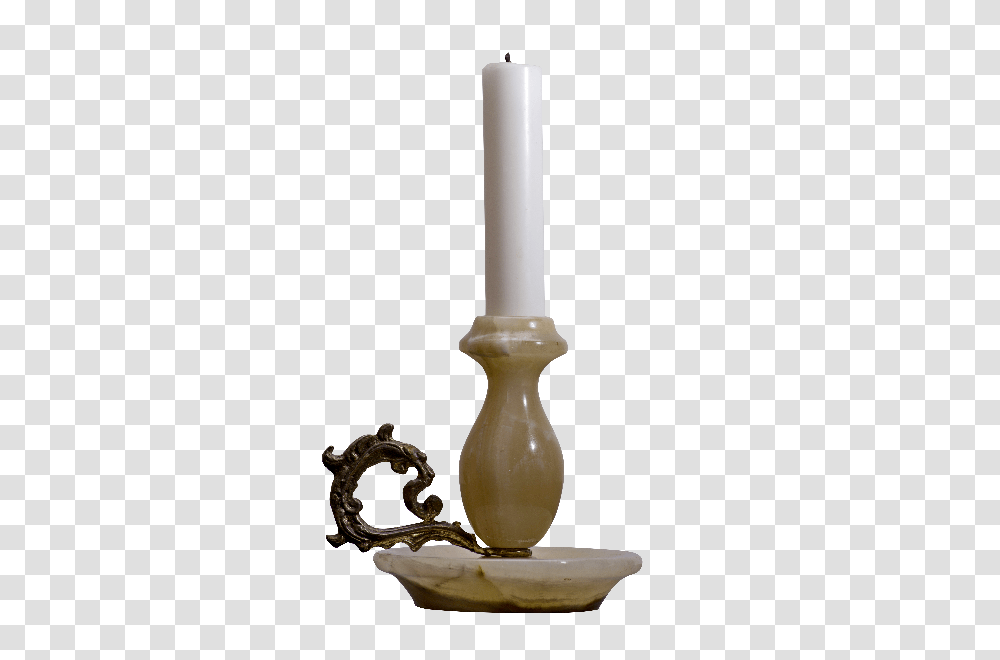Candle With Candlestick, Bronze, Lamp, Fire Transparent Png