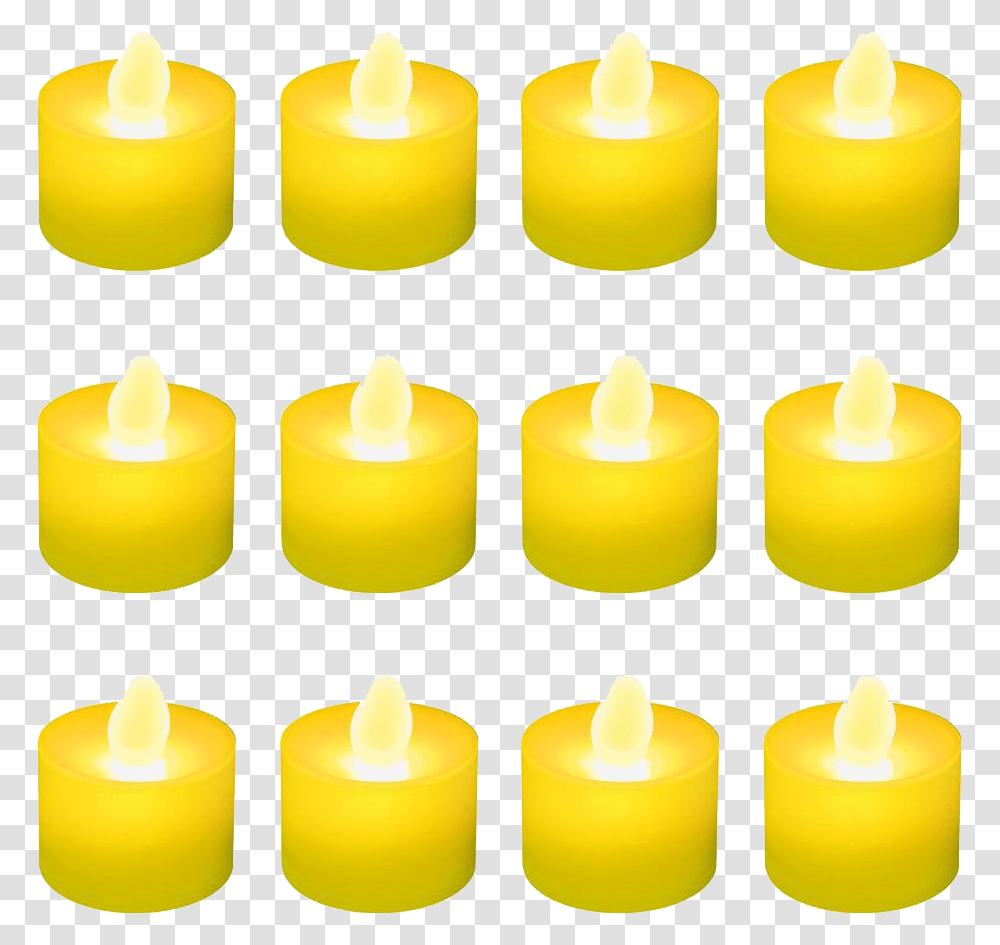 Candles Photo 12 Flameless Led Candles Yellow, Fire Transparent Png