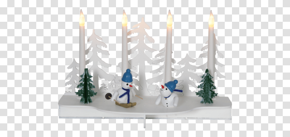 Candlestick Snowy Svtc Led Dekorace Best Season Snowy Naturesvtidla, Tree, Plant, Ornament, Snowman Transparent Png