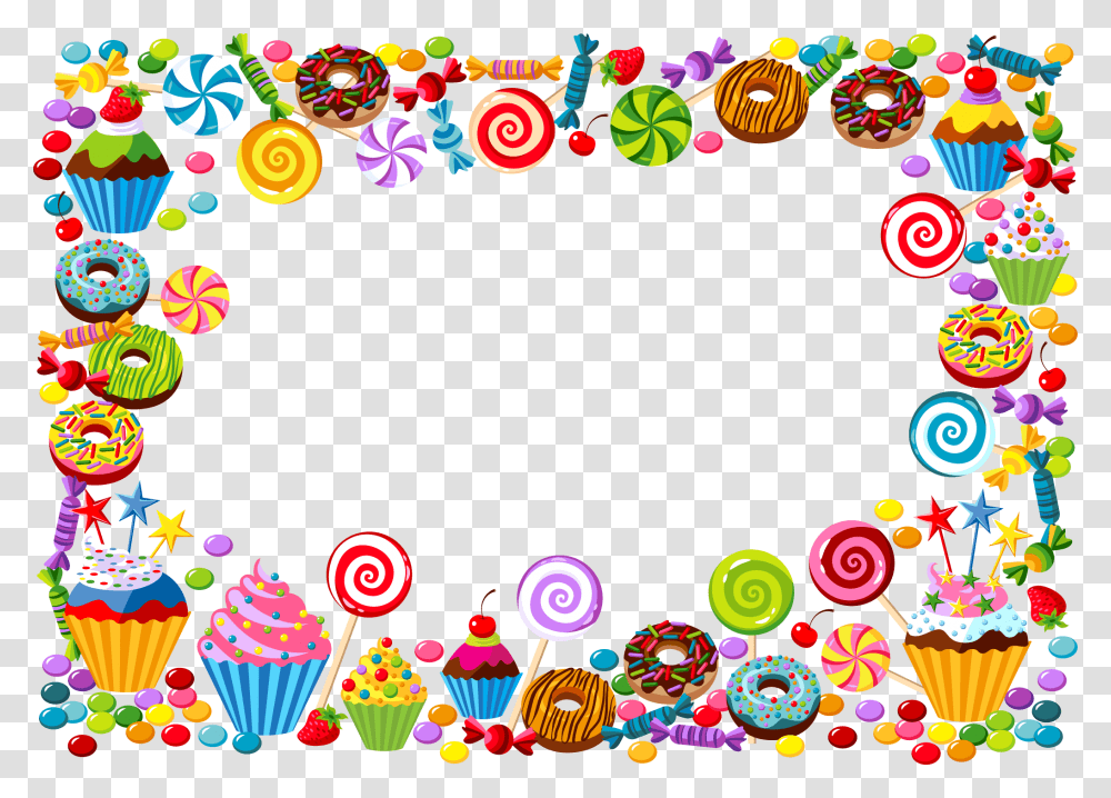 Candy Cane Bonbon Gummy Bear Candy Border Clipart, Floral Design, Pattern, Food Transparent Png