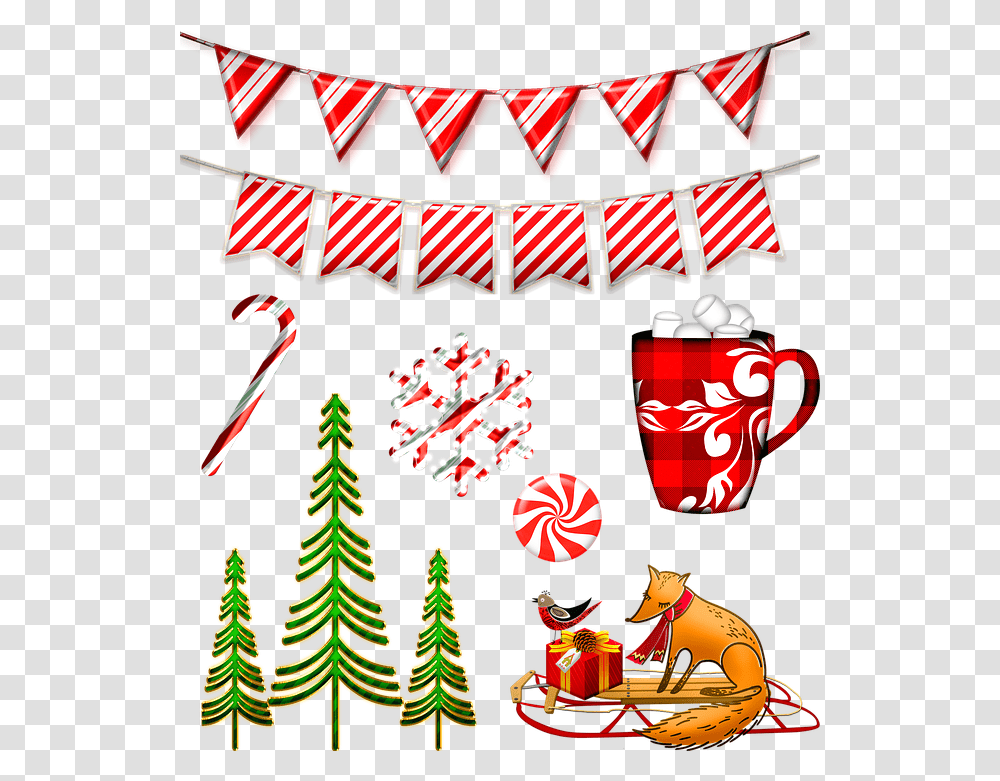 Candy Cane Bunting Christmas Trees Free Image On Pixabay Candy Cane, Plant, Circus, Leisure Activities, Ornament Transparent Png