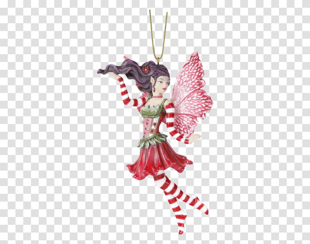 Candy Cane Fairy Hanging Ornament Fairy Ornaments, Figurine, Doll, Toy, Person Transparent Png