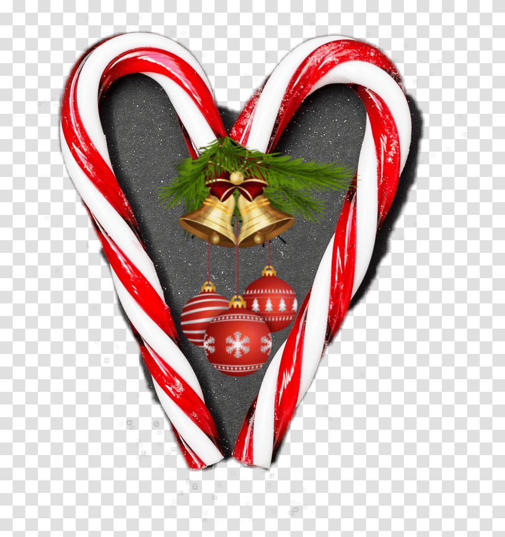 Candy Cane Heart, Sweets, Food, Confectionery Transparent Png