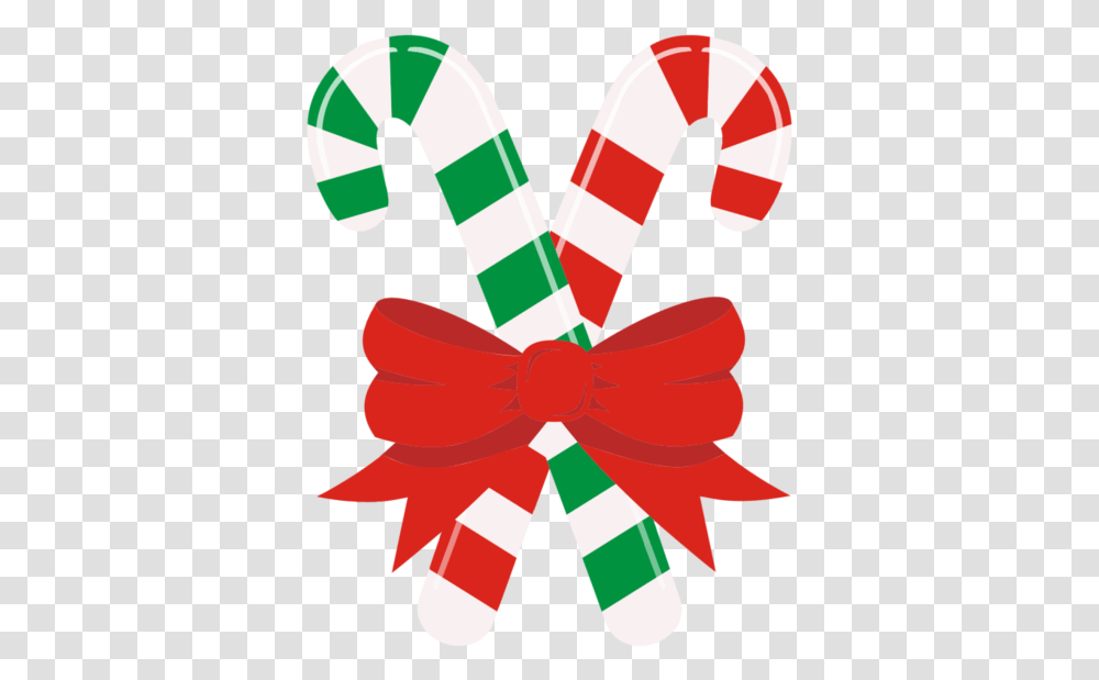 Candy Canes With A Bow Christmas Cartoon Candy Cane, Tie, Accessories, Accessory, Sweets Transparent Png
