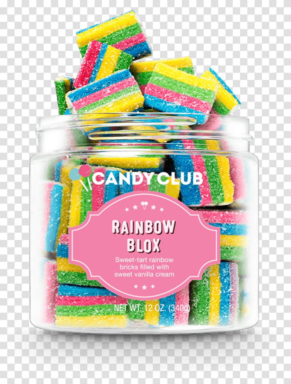 Candy Club Rainbow Blox Confetti, Sweets, Food, Confectionery, Jar Transparent Png
