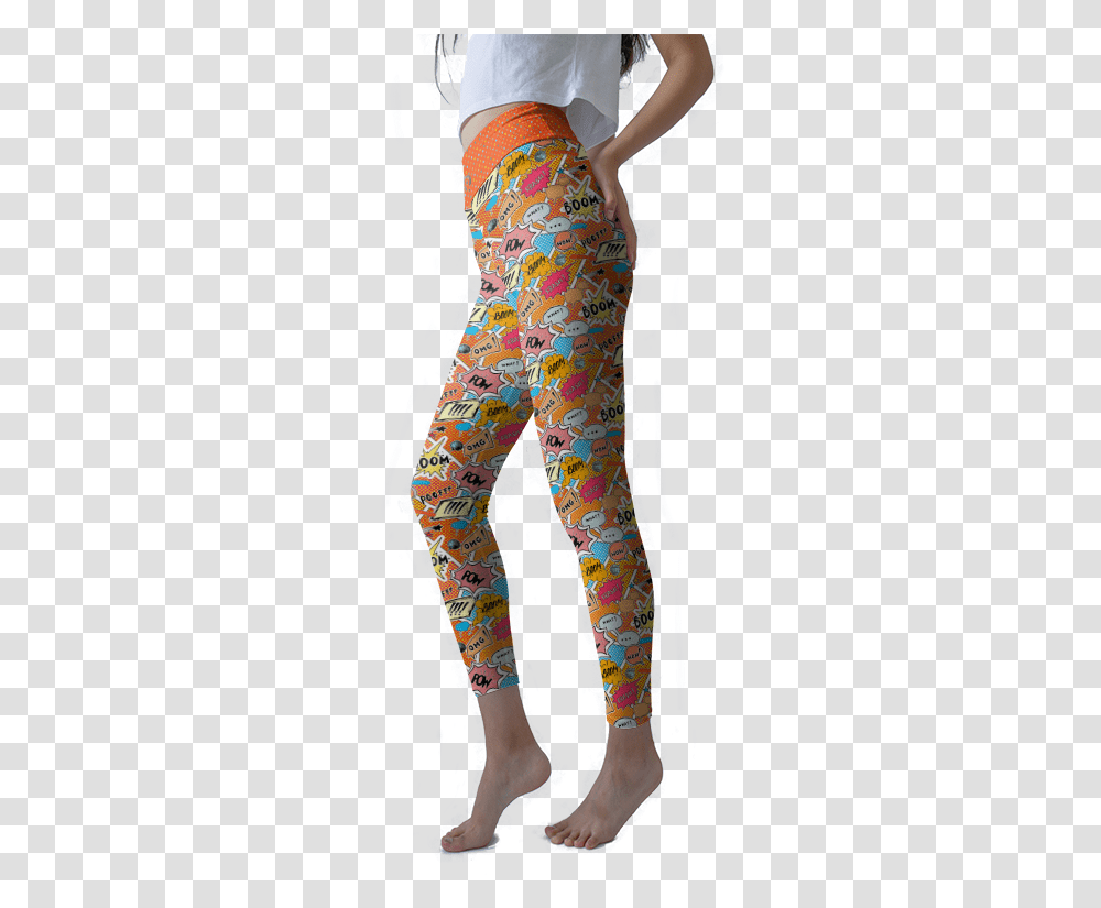 Candy Comics Leggings Yoga Gym Fitness Apparel Sports Tights, Pants, Person, Female Transparent Png