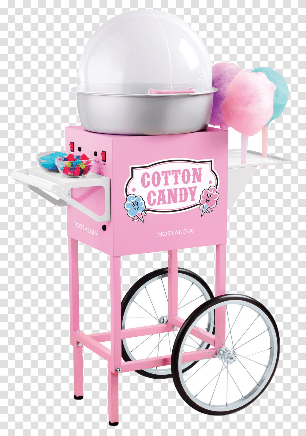 Candy Cottoncandy Fair Carnival Food Nostalgia Cotton Candy Machine, Wheel, Chair, Furniture Transparent Png