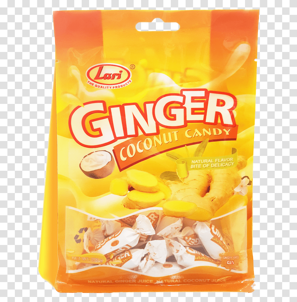 Candy Ginger With Coconut Lari, Food, Snack, Plant, Sweets Transparent Png