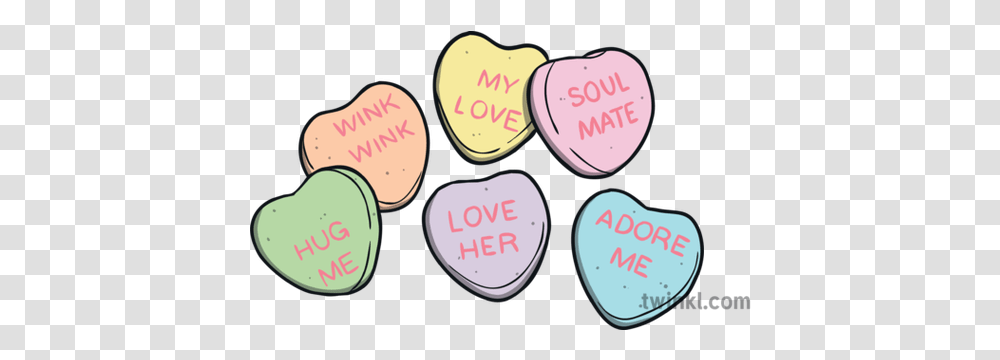 Candy Hearts Illustration Day, Text, Sweets, Food, Confectionery Transparent Png