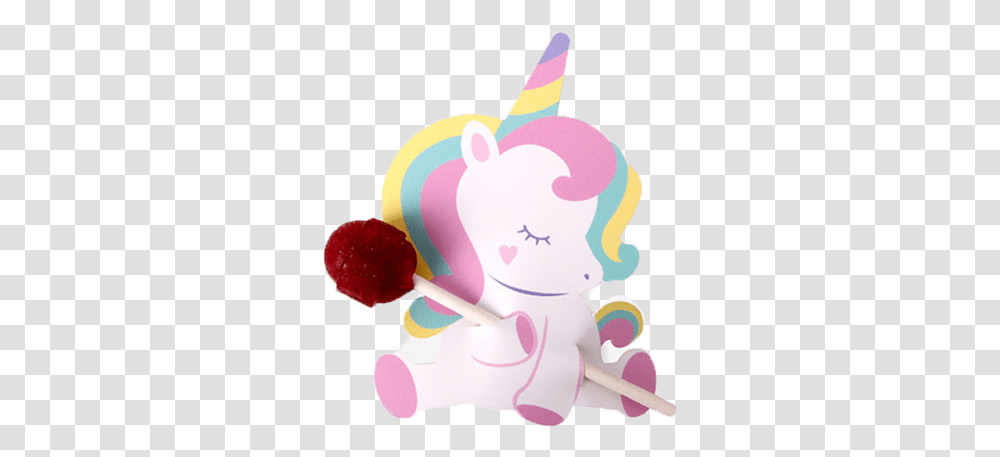 Candy Lollipop Decoration Unicorn Card Birthday Party Unicorn Lolly Traktatie, Sweets, Food, Toy, Cream Transparent Png