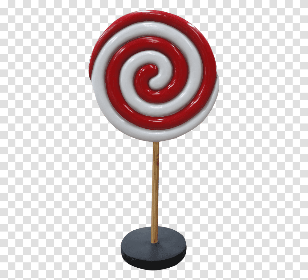 Candy Lollipop Twirl 4 Ft Red Giant Over Sized Resin Statue Candy, Food, Sweets, Confectionery, Lamp Transparent Png