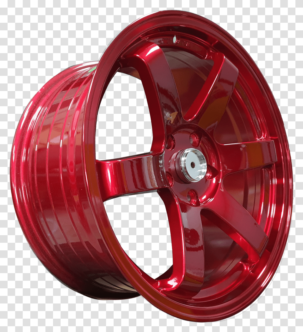 Candy Red Rays Te37 Replica Rim, Spoke, Machine, Alloy Wheel, Tire Transparent Png