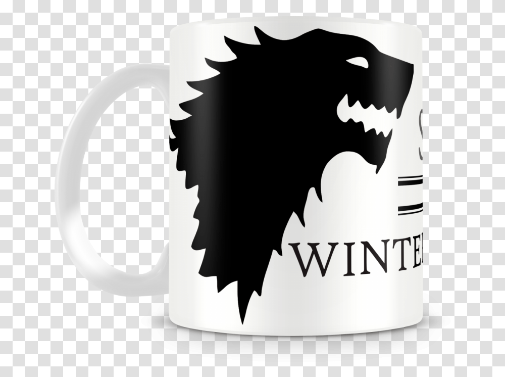 Caneca House Stark Game Of Thrones Icon, Coffee Cup, Label, Text, Soil Transparent Png