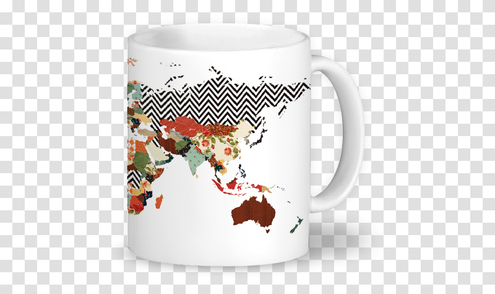 Caneca Mapa Mundi Japan Australia New Zealand, Coffee Cup Transparent Png