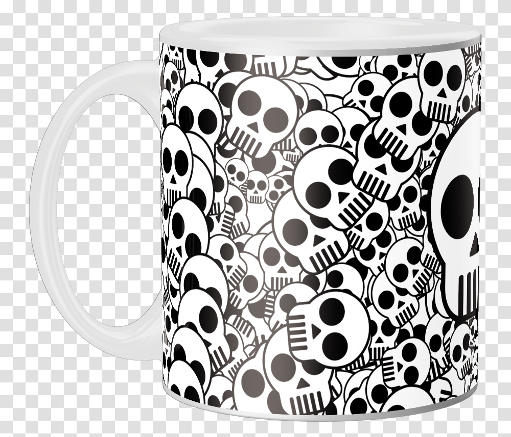 Caneca Personalizada Caveira Download Black And White Skull Texture, Coffee Cup, Rug, Pottery, Soil Transparent Png