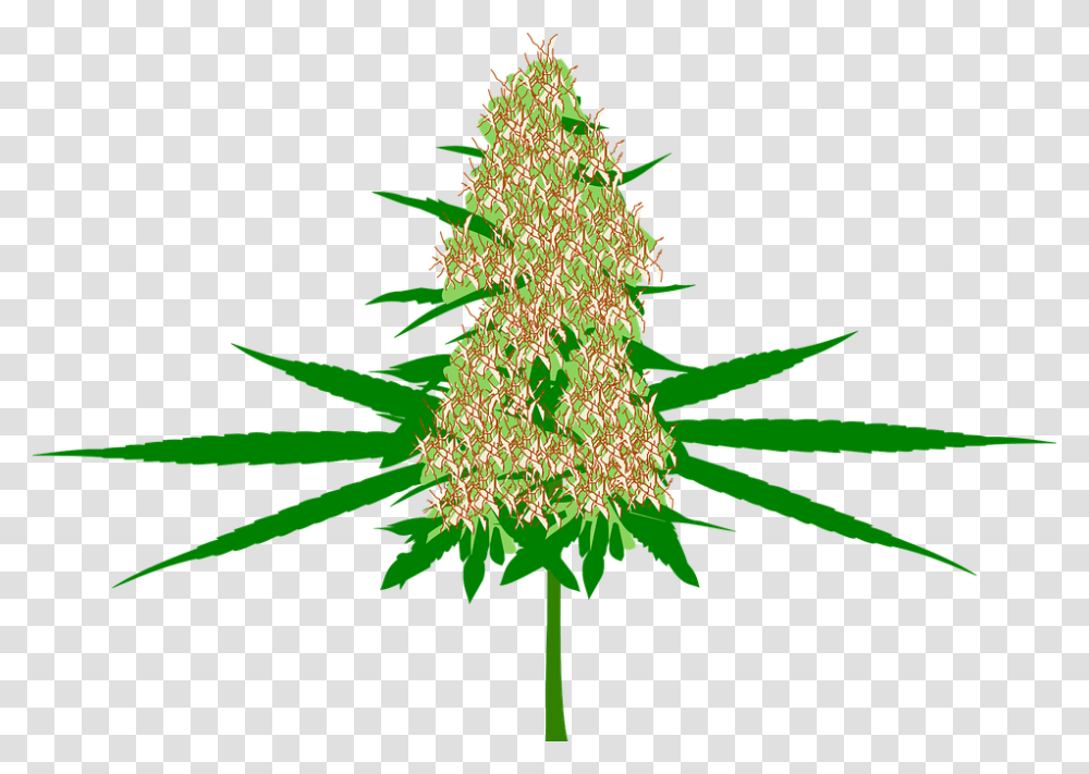 Cannabis Bud Marijuana Hemp Plant Medicine Pot Cartoon Weed Bud, Tree, Ornament, Christmas Tree Transparent Png
