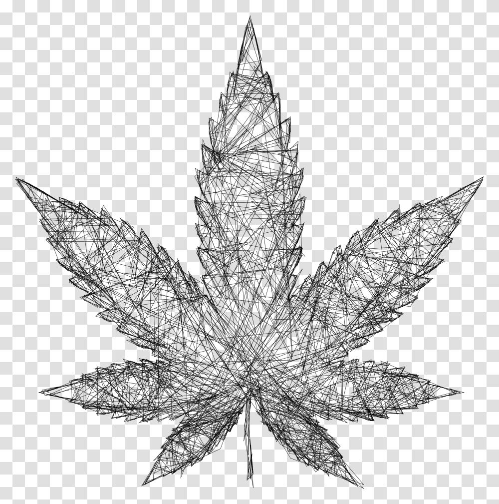Cannabis Drawing Leaf Wireframe Marijuana, Gray, World Of Warcraft Transparent Png
