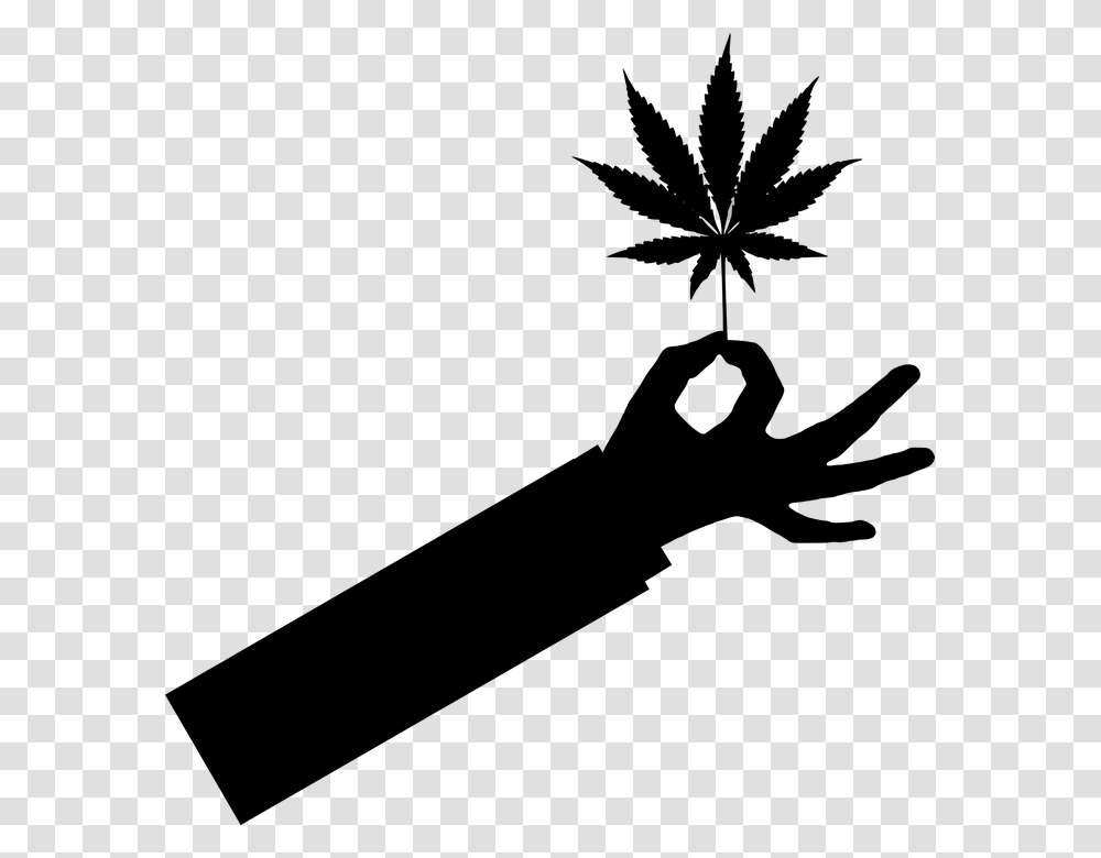 Cannabis Leaf Silhouette Cbd Cultivation Dope Marijuana Leaf Clipart, Gray, World Of Warcraft Transparent Png