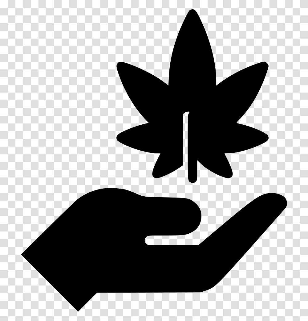 Cannabis, Silhouette, Stencil, Hand Transparent Png